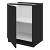 Stojící kuchyňská skříňka s policí černá 60 D 1F BB kovová hrana úchytka skříňka odolná proti vlhkosti a poškození