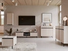 Komoda Osaka 100 cm béžová/černá minimalistický design ideální pro obývací pokoje a ložnice vkusné drážkované čelo
