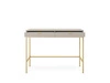 Konzola Lovro béžová se zásuvkami stylový a funkční nábytek do předsíně, obývacího pokoje nebo kanceláře, rám ve zlaté barvě