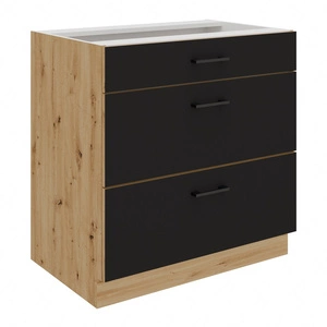 Stojací kuchyňská skříňka se zásuvkami Monza 80 D 3S BB Premium Box skříň odolná proti páře vysoké teplotě a rozlité kapalině