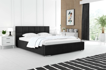 Čalouněná postel Costa 160x200 černá stylová postel s úložným prostorem na lůžkoviny pohodlný podhlavník zaujme svým elegantním designem