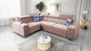Rohová pohovka s funkcí spaní Hampton II quartz pink levá strana stylové rohové rozkládací pohovky měkká sametová potahová látka