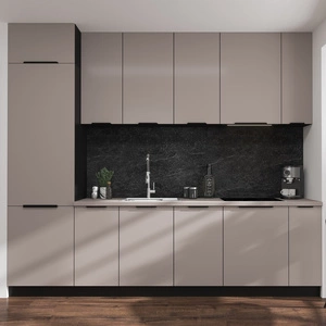 Sada kuchyňského nábytku Tarraco 280 cm kovové úchytky skříněk vypadají skvěle v moderních interiérech