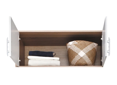 Nástavec na šatní skříň Caspe 100 cm dub řemeslný moderní design povrchová úprava ABS a černé úchytky