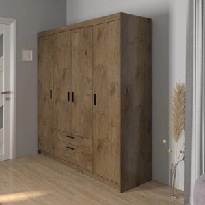 Šatní skříň Rene 176 cm dub lefkas moderní design stylové úchyty v černé barvě