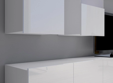 Apulia 100 cm černá lesklá RTV skříňka s možností zavěšení minimalistický design jednoduchý tvar zapadající do každého interiéru