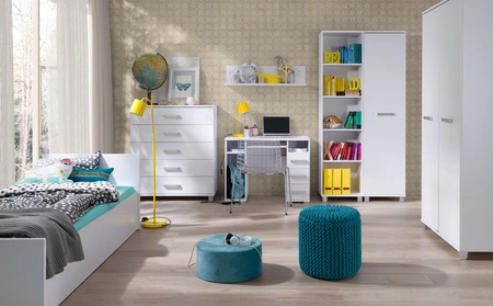 Šatní skříň Maximus 68 cm bílá moderní designový nábytek vysoce kvalitní zpracování hrany skříně zakončené speciální dýhou