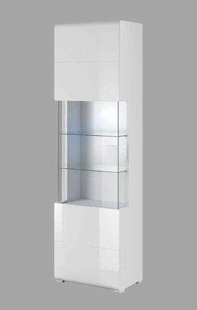 Vitrína Toledo 61 cm bílá / bílý lesk Vysoce kvalitní částečně prosklené bočnice vitríny