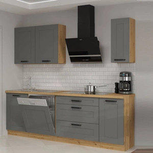 Sada kuchyňského nábytku Asti 230 cm skříňky vypadají skvěle v klasických i moderních interiérech