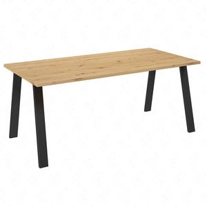 Stůl Malden 185x90 cm řemeslný dub / černá jednoduchá forma nábytku obohacená stylovými černými nohami v loftovém stylu odolná proti rozlití deska