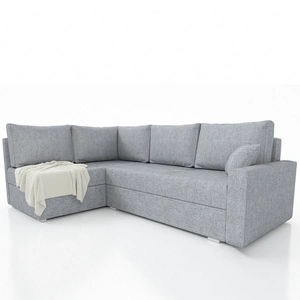 Rohová sedací souprava s funkcí spaní Nofi světle šedá levá moderní design jednoduchá a stylová jednotka, která se hodí do každého interiéru