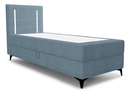 Kontinentální postel Norco 80x200 modrá stylová postel s úložným boxem osvětlení v čele postele dodává jedinečný nádech