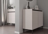 Komoda Osaka 100 cm béžová/černá minimalistický design ideální pro obývací pokoje a ložnice vkusné drážkované čelo