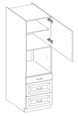 Kuchyňský příspěvek Scandi 60 DPS-210 3S 1F vestavná skříň na troubu se zásuvkami odolná proti páře vysoké teplotě a rozlitým tekutinám