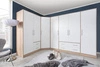 Šatní skříň Caspe 200 cm dub sonoma světlý / bílá moderní design povrchová úprava ABS a černé úchytky