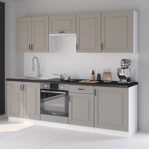 Sada kuchyňského nábytku Kastos 250 cm skříňky vypadají skvěle ve skandinávských klasických i moderních interiérech