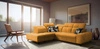 Rohová pohovka s funkcí spaní Buffalo VII žlutá levá stylová rohová pohovka s kontejnery na lůžkoviny velurová tkanina