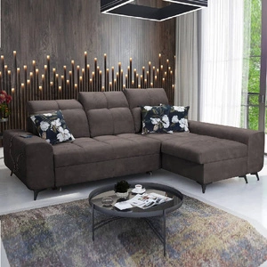 Rohová pohovka s funkcí spaní Buffalo brown pravý roh funkční a stylová rozkládací pohovka s kontejnerem na lůžkoviny