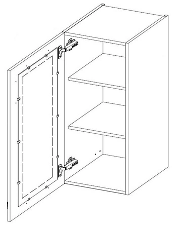 Kuchyňská nástěnná skříňka Asti 40 GS-90 1F odolná proti rozlití páry a vysokým teplotám
