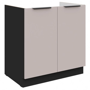 Kuchyňská dřezová skříňka Tarraco 80 ZL 2F BB kovové hrany úchytek odolné proti vlhkosti a poškození skříňky