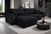 Rohová pohovka s funkcí spaní Fiesta XL černá univerzální rohová pohovka s úložným prostorem na lůžkoviny odolná plyšová tkanina