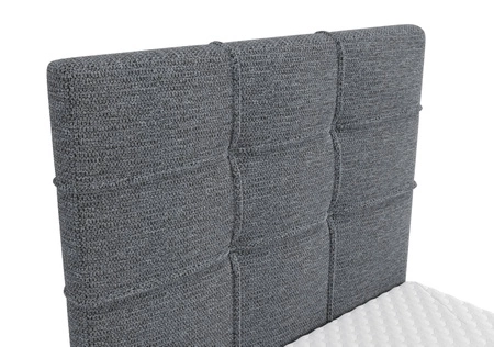 Kontinentální postel Irvine 90x200 šedá stylová postel s úložným prostorem na lůžkoviny a vysokým čelem zaujme svým elegantním designem