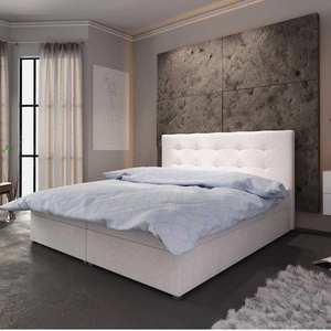 Kontinentální postel Fresno 180x200 béžová v moderním skandinávském stylu s čelem postele