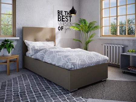 Čalouněná postel Burgos 90x200 tmavě béžová s čelem v moderním stylu ideální do pokoje pro mladé nebo malé ložnice