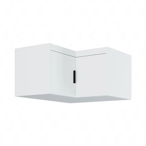 Rohová šatní skříň Rene s nástavcem bílá funkční skříň zvětšuje úložný prostor pro oblečení, boty a doplňky