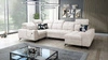 Rohová sedací souprava s funkcí spaní Buffalo IV krémová pravostranná stylová rohová sedací souprava se dvěma lůžkovinami velurová tkanina