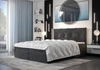 Šedá kontinentální postel Arvada 160x200 v moderním skandinávském stylu s čalouněným čelem