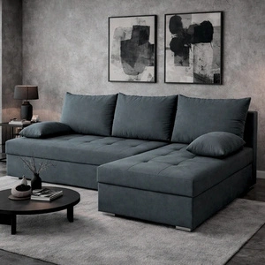 Rohová sedací souprava s funkcí spaní Fasti tmavě šedá univerzální rohová sedací souprava s kontejnerem na lůžkoviny záruka nejvyššího komfortu