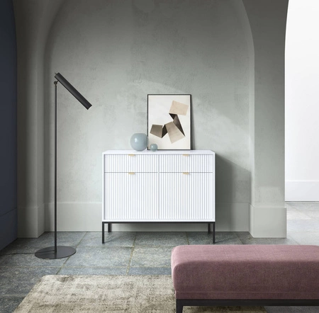 Zásuvková komoda Lovro 104 cm bílá moderní design potěší milovníky osobitých interiérů