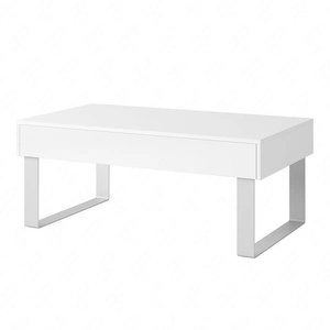 Konferenční stolek Apulia 100 cm bílý se zásuvkou jedinečný design jednoduchá konstrukce deska odolná proti polití