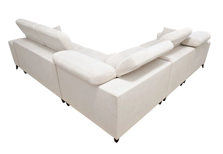 Rohová sedací souprava s funkcí spaní Penejos III Lux šedá jasanová levá rohová sedací souprava do obývacího pokoje s výsuvnou podnožkou kontejner na ložní prádlo