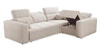 Rohová sedací souprava s funkcí spaní Cetara II krémová pravá strana stylový design posuvné opěradlo nastavitelné opěrky hlavy a zásobník na lůžkoviny
