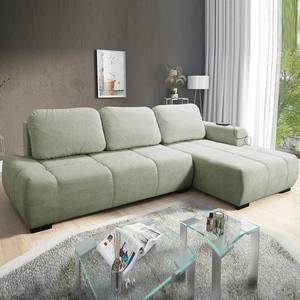 Rohová pohovka s funkcí spaní Gentle mincovna na pravé straně Stylová designová rohová rozkládací pohovka charakteristická svým zaobleným tvarem