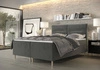 Šedá kontinentální postel Voltera 140x200 v moderním skandinávském stylu s výrazným čelem
