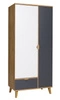 Šatní skříň Memone 90 cm zlatý dub / bílá / grafit moderní design ideální skříň do pokoje pro mladé nebo do předsíně