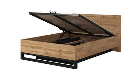 Postel Halle S 180x200 s úložným prostorem na lůžkoviny dub wotan stylový design ideální postel do ložnice kvalitní zpracování