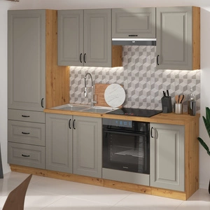 Sada kuchyňského nábytku Delos 240 cm skříně vypadají skvěle v klasických i moderních skandinávských interiérech