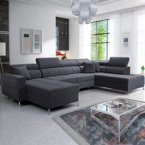 Nausa VI rohová sedací souprava s funkcí spaní grafitová levá stylová rohová sedací souprava do obývacího pokoje s pohodlnou povrchovou úpravou měkká sametová látka