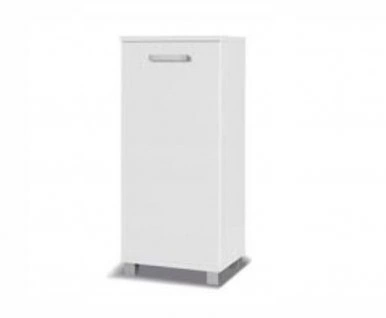 Komoda Maximus 50 cm v bílé barvě v moderním designu, hrany jsou opatřeny speciální dýhou ABS