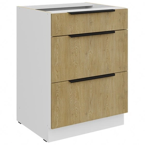 Cremona 60 D 3S BB stojatá kuchyňská skříňka se zásuvkami kovové hrany úchytky skříňka odolná proti vlhkosti a poškození