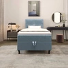 Kontinentální postel Melba 120x200 tyrkysová v moderním skandinávském stylu s čalouněným čelem postel s úložným boxem