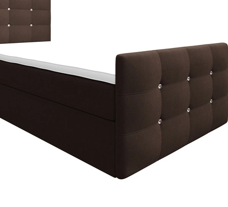 Hnědá kontinentální postel Kansas 120x200 v moderním skandinávském stylu s čalouněným čelem a nohama