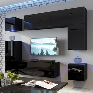 Zista černá / černá lesklá nástěnná skříňka Mimořádně stylová nástěnná skříňka Jednoduché kousky, které se hodí do každého interiéru