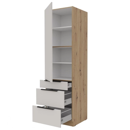 Soela 60 DKS-210 3S 1F kuchyňská skříňka se zásuvkami kovové hrany úchytky skříňka odolná proti vlhkosti a poškození