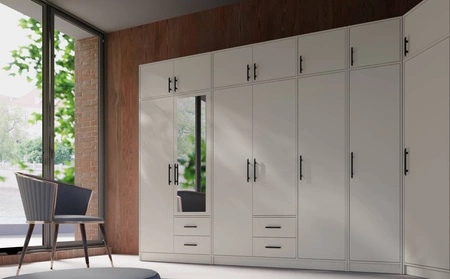 Zrcadlová skříňka Caspe 100 cm béžová moderní design povrchová úprava ABS a hliníkové úchyty