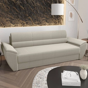 Fogu Bis rozkládací pohovka slonová kost stylová pohovka s pohodlnými područkami čalounění z manšestrové látky kontejner na lůžkoviny